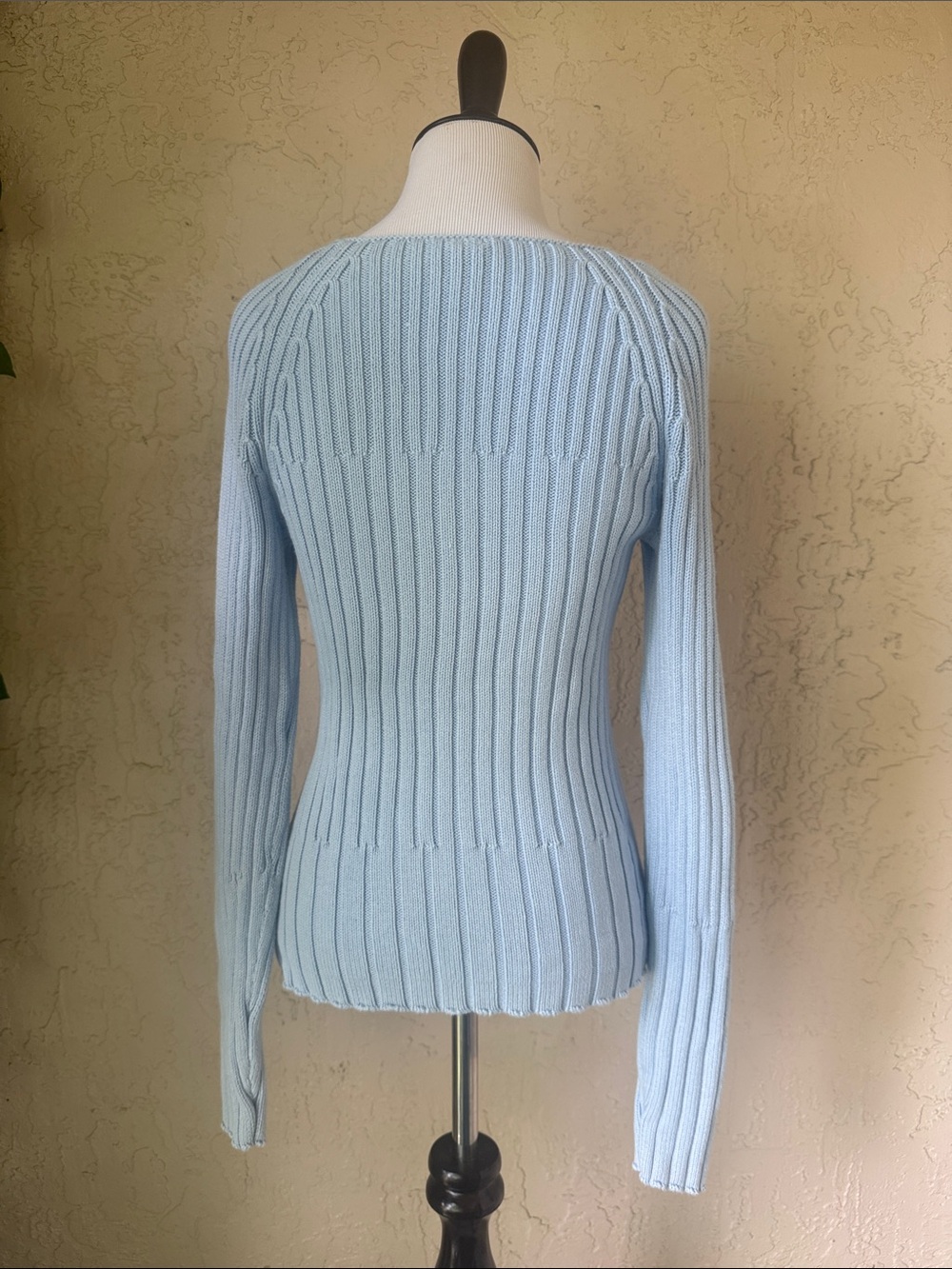 GAP Light Blue Ribbed Scoop Neck Sweater - Picture 4 of 8